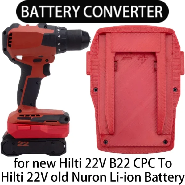 Adapter for old Hilti 22V CPC Li-ion tools Battery Adapter